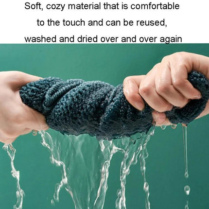 Cozy Knitted Toilet Cover for Daily Home Comfort — dark teal knitted cover being wrung out, soft washable material, keeps seat warm and cozy