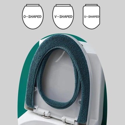 Cozy Knitted Toilet Cover for Daily Home Comfort - teal knitted toilet seat cover fits O, V, U-shaped seats, soft easy-install design