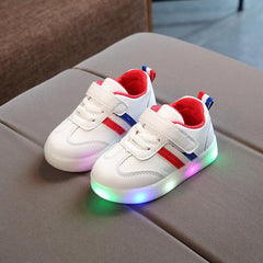 Zapatillas planas informales para niños con luces