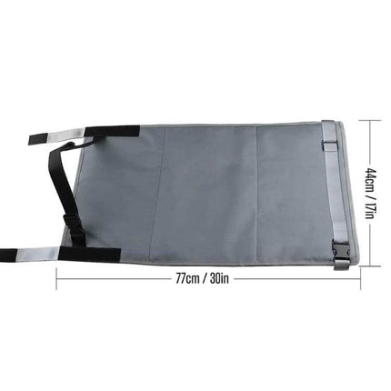 Kids Airplane Seat Extender Cushion 79 x 44 cm For Travel - gray waterproof nylon pad with straps, 79x44cm portable travel seat gap filler for kids
