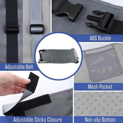Kids Airplane Seat Extender Cushion 79 x 44 cm For Travel - adjustable belts, ABS buckle, mesh pocket, non-slip waterproof pad