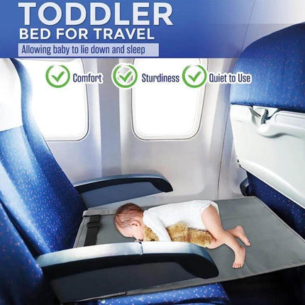 Kids Airplane Seat Extender Cushion 79 x 44 cm For Travel shown as toddler bed extender pad on airplane seat with baby lying down