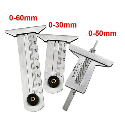 Practical Tool for Checking Tire Tread Depth in Daily Vehicle Maintenance - three stainless steel tread depth gauges 0-60mm 0-30mm 0-50mm