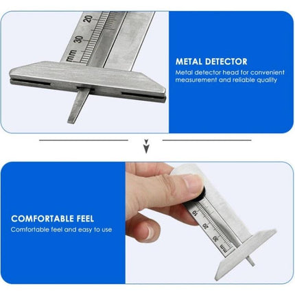 Practical Tool for Checking Tire Tread Depth in Daily Vehicle Maintenance metal tread depth gauge with ruler and comfortable grip