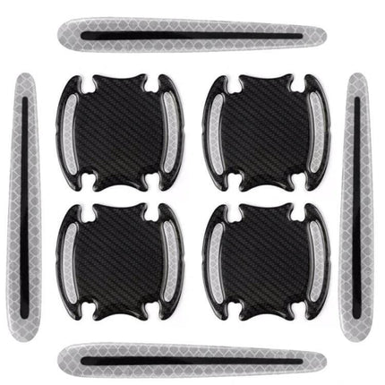 Reflective Safety Stickers for Car Doors and Mirrors, 8-Piece Set - PET reflective door and mirror pads for improved nighttime visibility
