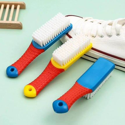 Nano Brush Soft Cleaning Brush For Shoes And Clothes - compact soft-bristle shoe and fabric brush with curved handle and non-slip grip for sneakers and garments