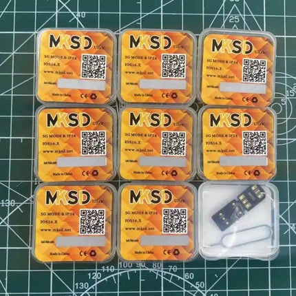 MKSD Ultra 5G Unlock SIM Card for iPhone Travel and Switching packaged set with activation tool and secure base