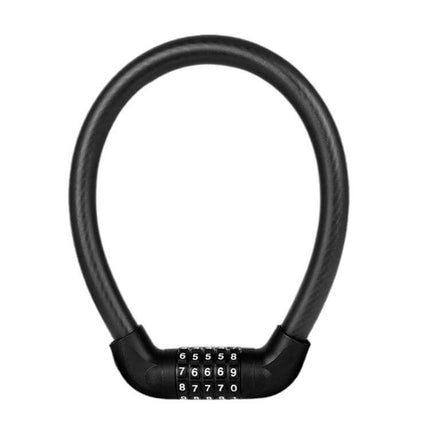 5-Digit Bicycle And Electric Vehicle Lock 40 X 1.72cm black 5-digit cable lock with weather-resistant ABS/PVC shell, portable for bikes and e-vehicles