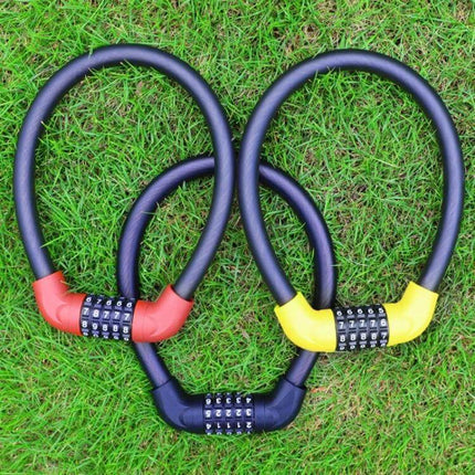 5-Digit Bicycle And Electric Vehicle Lock 40 X 1.72cm compact 5-digit keyless cable lock for bicycles and motorcycles, weather-resistant shell
