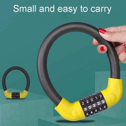 5-Digit Bicycle And Electric Vehicle Lock 40 X 1.72cm keyless 5-digit steel cable lock with weather-resistant ABS/PVC shell, portable and easy to carry