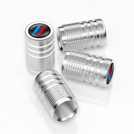 Aluminium Alloy Checkered Tricolour Car Wheel Valve Cap For Tires - silver aluminium alloy valve caps with checkered grip and tricolour emblem