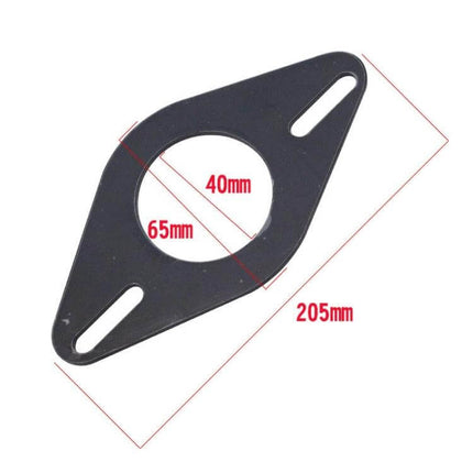 2-Piece Universal Car Audio Tweeter Bracket for Front Door black plastic mounting plate with 40mm/65mm hole and 205mm overall length