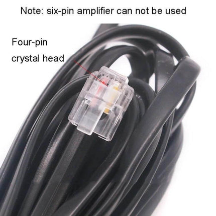 Car Amplifier Remote Volume Controller With Four Meter Cable - four-pin crystal head cable and connector close-up