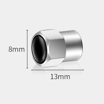 Hexagonal Metal Tire Valve Caps 4 Pack For Cars Keeps Valves Clean