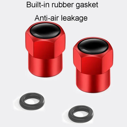 Hexagonal Metal Tire Valve Caps 4 Pack For Cars Keeps Valves Clean