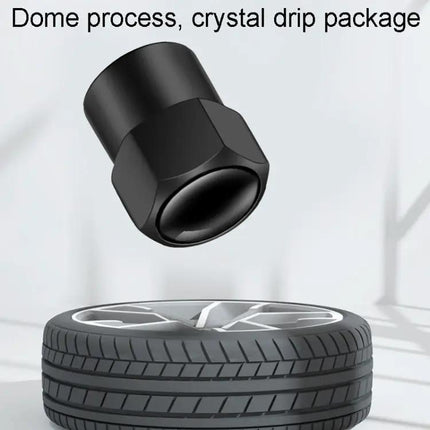 Hexagonal Metal Tire Valve Caps 4 Pack For Cars Keeps Valves Clean
