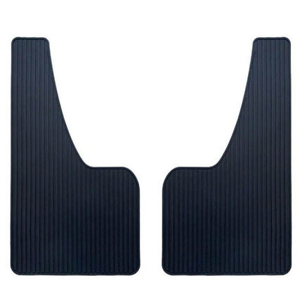 Set of 2 Car Mud Flaps with Sports Design for Splash Protection – black ribbed pair showing front and rear splash guards