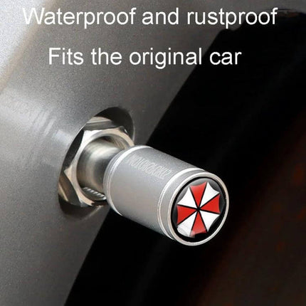 Aluminum Alloy Tire Valve Caps For Everyday Use Set Of 4 - brushed aluminum valve cap on car stem, waterproof rustproof universal fit