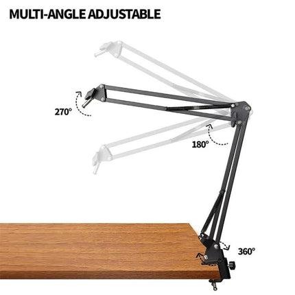 Microphone Set for Daily Home Recording and Streaming adjustable multi-angle desk boom arm with clamp, shock mount-ready for podcasting and streaming