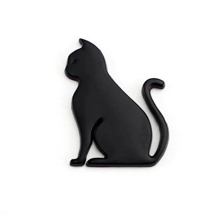 Durable 3D Cute Animal Car Sticker for Body Scratch Protection - black 3D cat aluminum car scratch guard decorative emblem