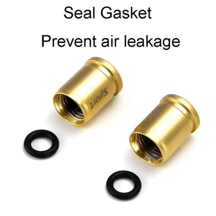 Set Of 4 Anti-Theft Tire Valve Caps With Wrench For Everyday Use - gold alloy valve caps with seal gaskets to prevent air leakage, set of 4