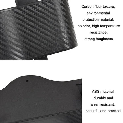 Car Seat Back Storage Box With Rear Cup Holder For Car Organization, carbon fiber textured ABS organizer for rear passengers