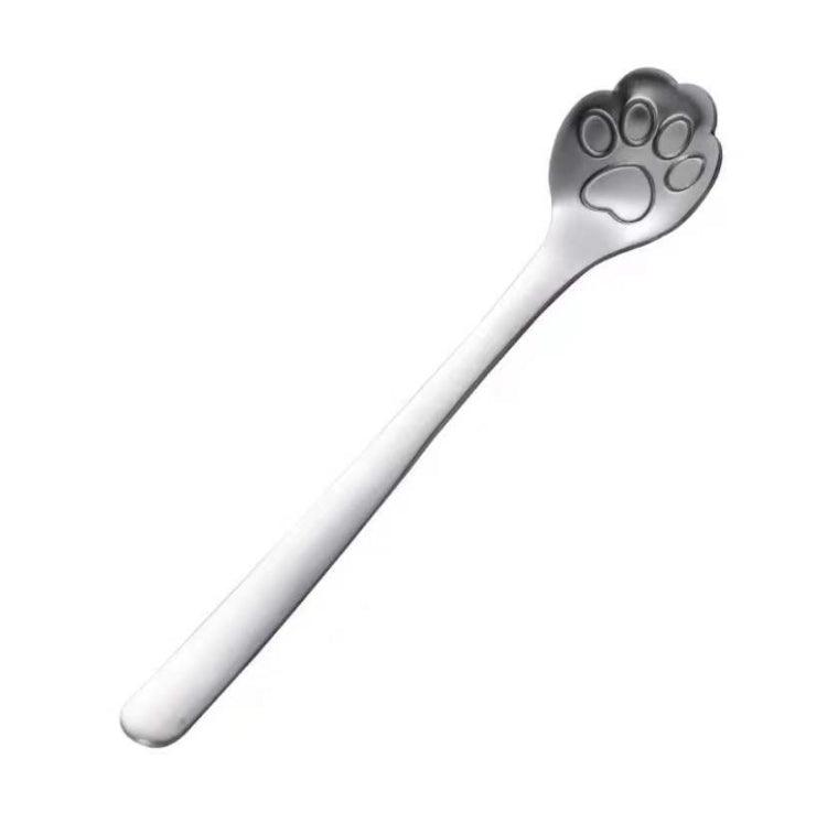 Cartoon Cat Paw Design Stainless Steel Coffee and Dessert Spoon