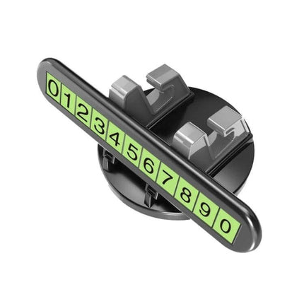 Car Dashboard Phone Holder With 2-In-1 Parking Sign For Driving compact ABS silicone mount with removable parking number plate