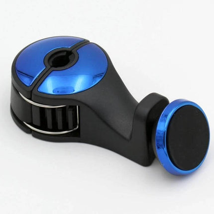 Headrest Magnetic Car Phone Holder for Hands Free Use — blue ABS headrest-mount bracket securing phone or items for rear-seat convenience