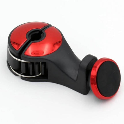 Headrest Magnetic Car Phone Holder for Hands Free Use - red ABS headrest-mount magnetic bracket for rear-seat phones and small items, bracket only