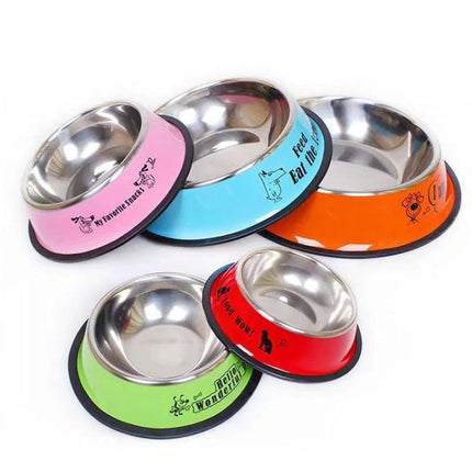 Practical Stainless Steel Pet Bowl for Everyday Pet Feeding at Home - non-slip colorful stainless bowls for dogs and cats