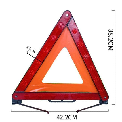 Foldable Reflective Emergency Warning Triangle for Vehicles - durable plastic and iron, 42.2cm x 38.2cm roadside safety triangle