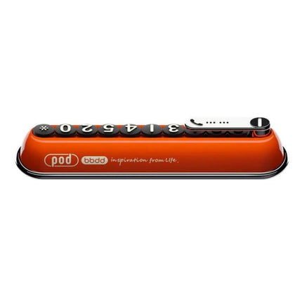 Bbdd Pod Privacy Parking Plate For Hidden License Card compact orange ABS+PC plate with molded three-dimensional numbers for privacy