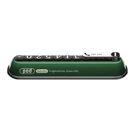 Bbdd Pod Privacy Parking Plate For Hidden License Card - compact green ABS+PC module with molded digits for concealing parked license number