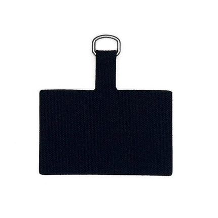 Retro Tortoiseshell Acrylic Phone Lanyard for Hands-Free Use showing black rectangular acrylic pendant with D-ring strap