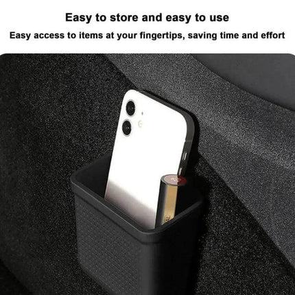Silicone Car Storage Tray With Adhesive Back For Organizing Small Items - black silicone dash organizer holding phone and lip balm