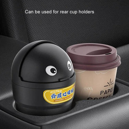 Universal Car Trash Can for Cup Holder Keeps Vehicle Clean on Road small cup-shaped car trash can with snap-on lid in cup holder