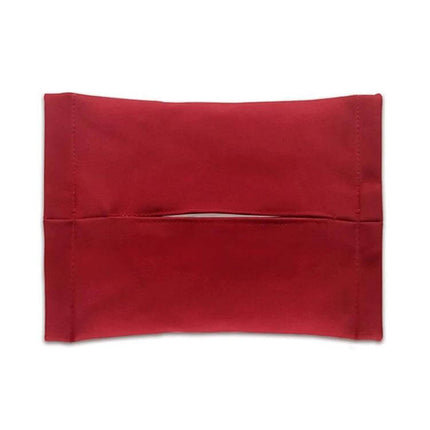 Alt Tag: Tesla Model 3 Y Center Console Tissue Box Black Keeps Tissues Handy - red suede tissue pouch for center console, slim buckle-mounted design