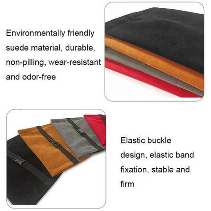 Tesla Model 3 Y Center Console Tissue Box Black Keeps Tissues Handy - black suede, elastic buckle, fits under center screen