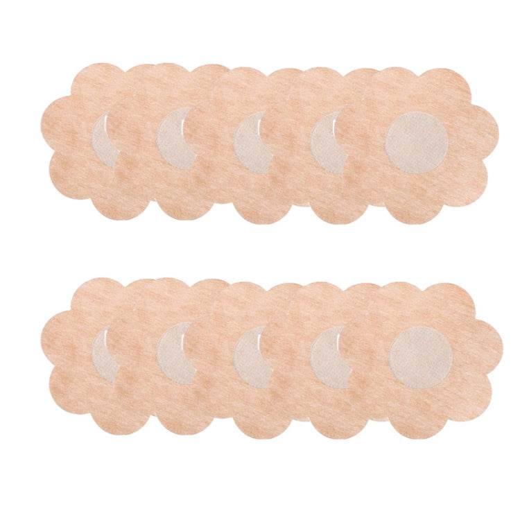 10pcs /Pack Disposable Anti-Bump Invisible Breathable Breast Patch, Flower, Round