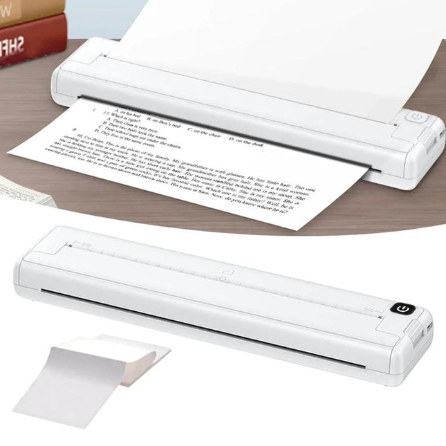 Portable A4 Inkless Thermal Printer for Home Office Use – compact white A4 inkless thermal printer printing documents for home office and travel