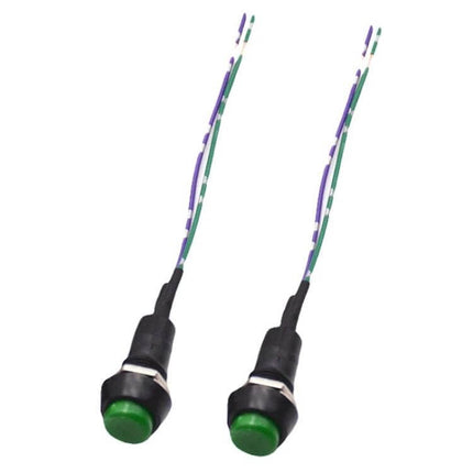 Two-Piece Car Horn Button And Switch Set For Vehicles - compact red horn and green switch button pair with wiring for 12–24V vehicles and boats