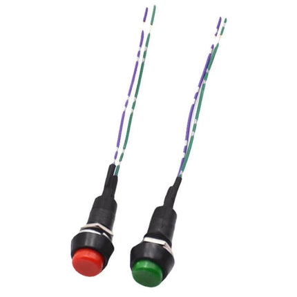 Two-Piece Car Horn Button And Switch Set For Vehicles with red horn button and green toggle switch, 12–24V replacement kit