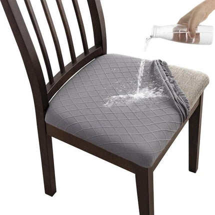 Diamond Plaid Jacquard Chair Cushion Cover 35-48cm waterproof grey seat protector on dining chair resisting spills