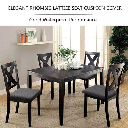 Diamond Plaid Jacquard Chair Cushion Cover 35-48cm on dark dining chairs waterproof polyester protector