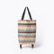 Oxford Cloth 2-In-1 Shopping Bag For Groceries And Errands - colorful chevron print wheeled tote, waterproof washable Oxford cloth, hand-carry or pull