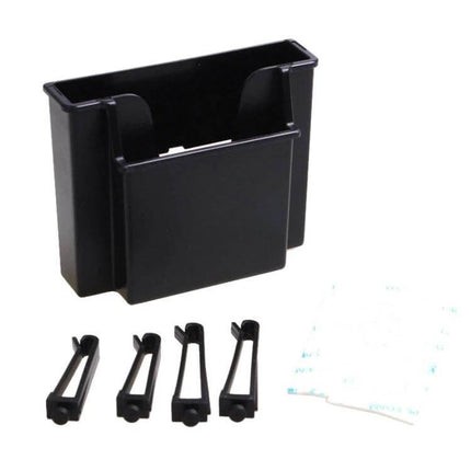 LIWEN Mobile Phone Card Seat Stand With Adhesive Mount compact black ABS/POM car and desk mount with adhesive backing and clips