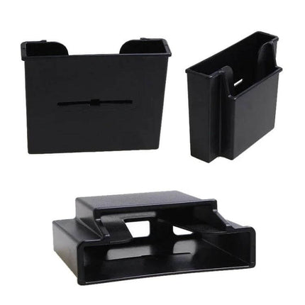 LIWEN Mobile Phone Card Seat Stand With Adhesive Mount - compact black ABS/POM car and desk phone holder with strong adhesive backing