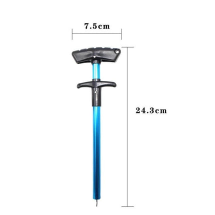 Blue T Shaped Fish Hook Remover Aluminum Alloy For Sea Fishing - anodized blue T-handle hook remover with ergonomic ABS grips, 24.3cm saltwater-resistant tool