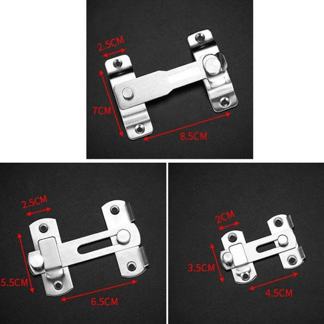 Barn Door Lock Hook Stainless Steel For Everyday Home Use, brushed one-piece latch for pantry closet sliding doors, corrosion-resistant